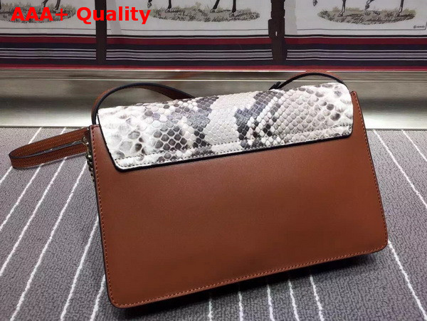Chloe Small Faye Bag in Pattern Python Suede Calfskin Brown Replica