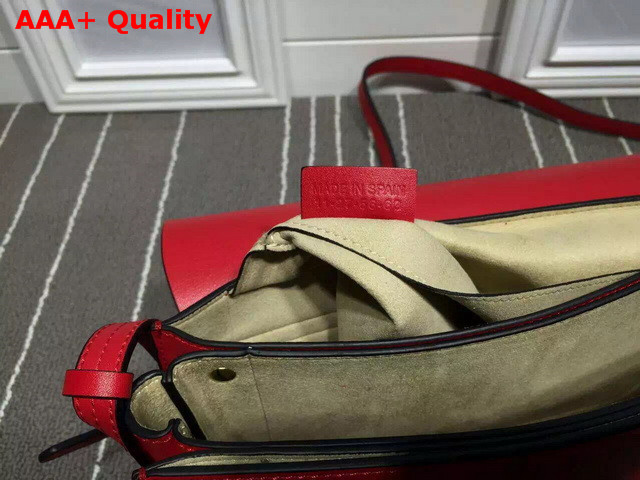Chloe Small Faye Bag in Red Suede Calfskin and Smooth Calfskin Replica
