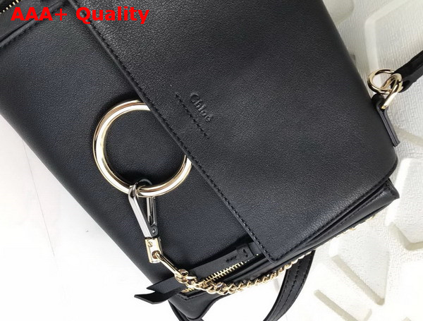 Chloe Small Faye Day Bag in Black Smooth and Suede Calfskin Replica