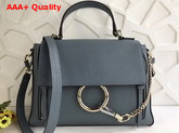 Chloe Small Faye Day Bag in Light Blue Smooth and Suede Calfskin Replica