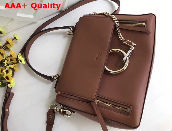 Chloe Small Faye Day Bag in Tan Smooth and Suede Calfskin Replica