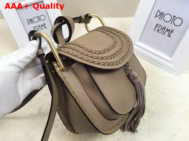 Chloe Small Hudson Bag Calfskin With Tassel Grey Replica