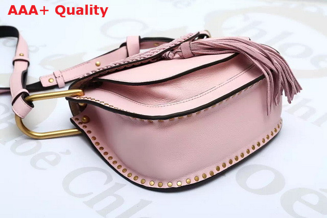 Chloe Small Hudson Bag In Smooth Calfskin With Suede Calfskin Tassel Pink Replica