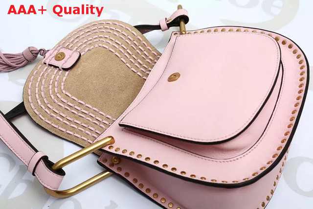 Chloe Small Hudson Bag In Smooth Calfskin With Suede Calfskin Tassel Pink Replica