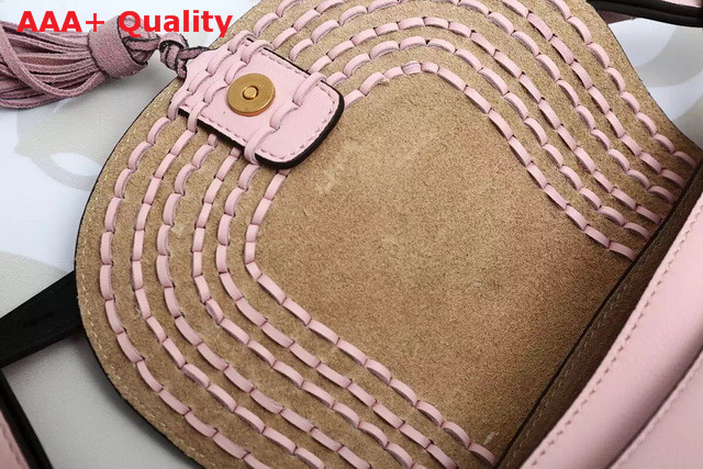 Chloe Small Hudson Bag In Smooth Calfskin With Suede Calfskin Tassel Pink Replica