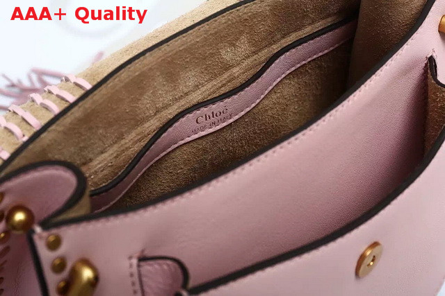 Chloe Small Hudson Bag In Smooth Calfskin With Suede Calfskin Tassel Pink Replica