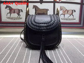 Chloe Small Hudson Bag in Black Smooth Calfskin with Suede Calfskin Tassel Replica