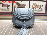Chloe Small Hudson Bag in Suede Calfskin with Tassel Summer Blue Replica