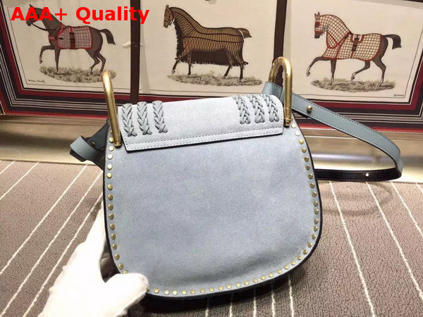 Chloe Small Hudson Bag in Suede Calfskin with Tassel Summer Blue Replica