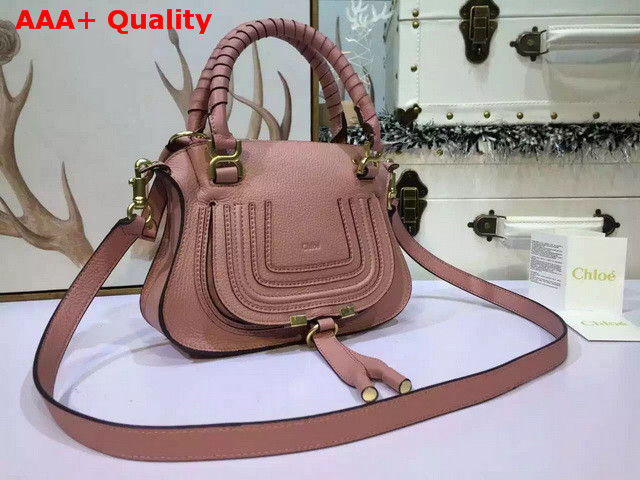 Chloe Small Marcie Bag Pink Grained Calfskin Replica