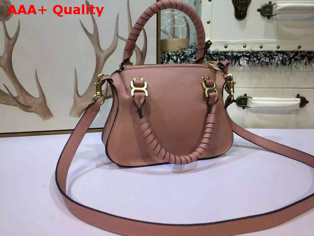 Chloe Small Marcie Bag Pink Grained Calfskin Replica