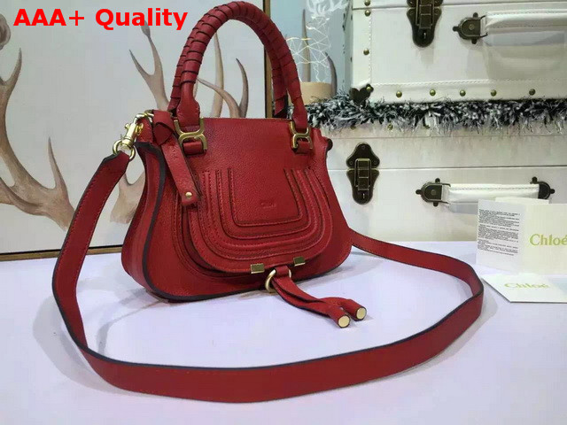 Chloe Small Marcie Bag Red Grained Calfskin Replica
