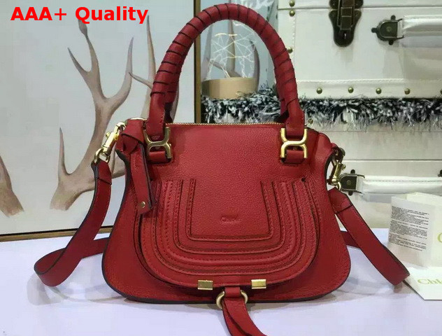 Chloe Small Marcie Bag Red Grained Calfskin Replica