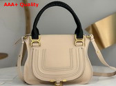 Chloe Small Marcie Bag in Boyish Brown Grained Leather with Black Handle Replica