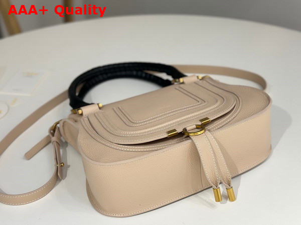Chloe Small Marcie Bag in Boyish Brown Grained Leather with Black Handle Replica