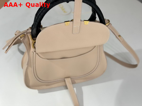 Chloe Small Marcie Bag in Boyish Brown Grained Leather with Black Handle Replica