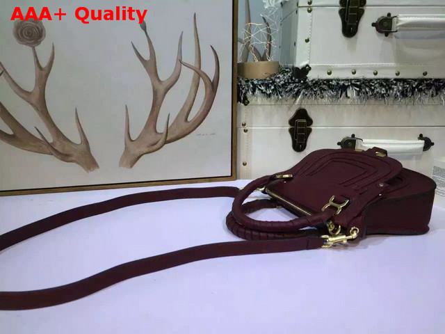 Chloe Small Marcie Bag in Grained Calfskin Oxblood Replica