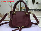 Chloe Small Marcie Bag in Grained Calfskin Oxblood Replica