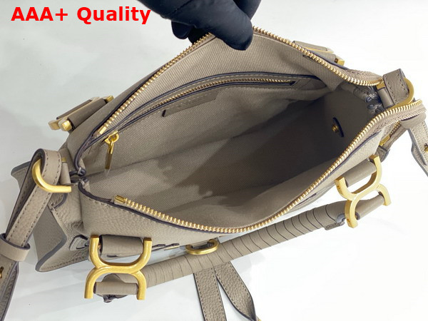 Chloe Small Marcie Bag in Light Grey Grained Leather Replica