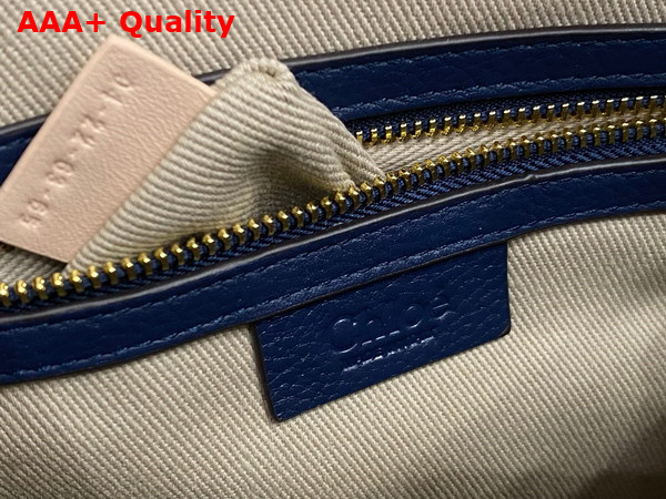 Chloe Small Marcie Bag in Navy Grained Leather Replica