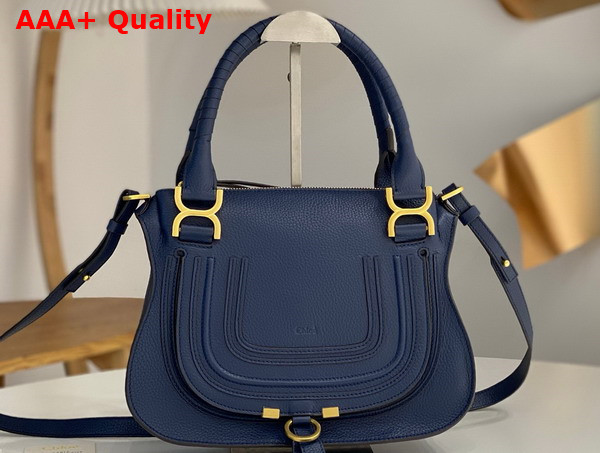 Chloe Small Marcie Bag in Navy Grained Leather Replica