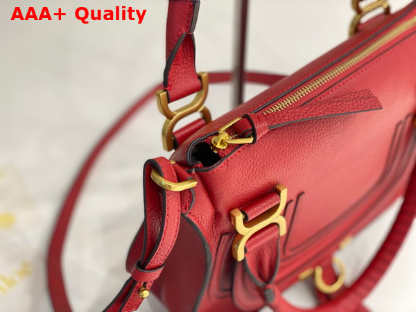 Chloe Small Marcie Bag in Red Grained Leather Replica