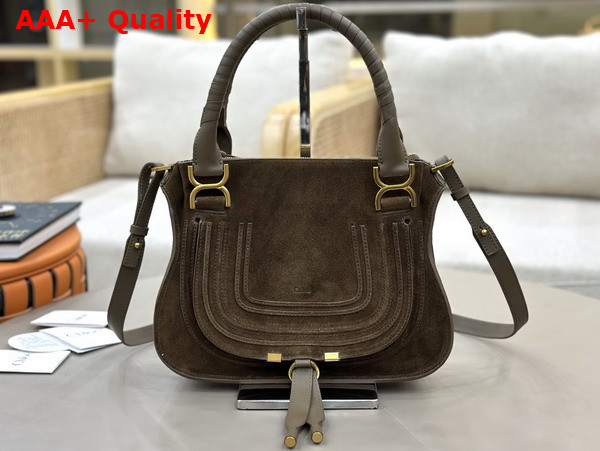 Chloe Small Marcie Bag in Suede Leather Flannel Grey Replica