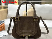 Chloe Small Marcie Bag in Suede Leather Flannel Grey Replica