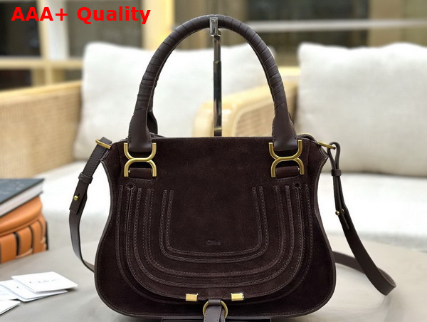Chloe Small Marcie Bag in Suede Leather Kohl Brown Replica