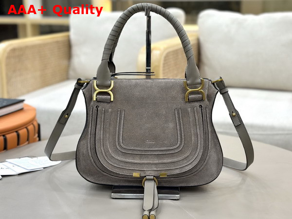 Chloe Small Marcie Bag in Suede Leather Motty Grey Replica