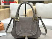 Chloe Small Marcie Bag in Suede Leather Motty Grey Replica