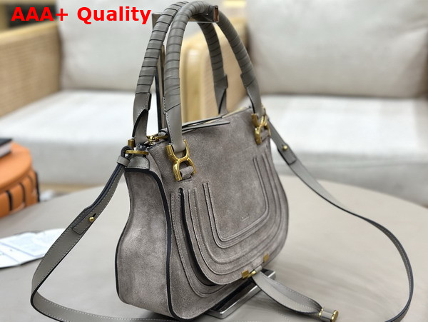 Chloe Small Marcie Bag in Suede Leather Motty Grey Replica