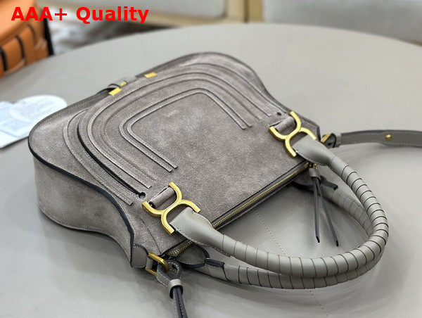 Chloe Small Marcie Bag in Suede Leather Motty Grey Replica