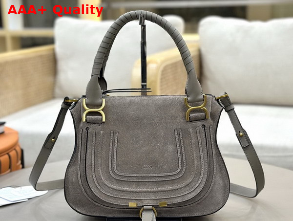 Chloe Small Marcie Bag in Suede Leather Motty Grey Replica