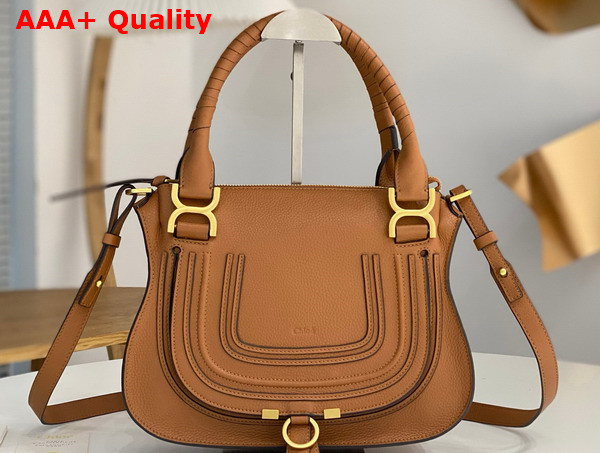 Chloe Small Marcie Bag in Tan Grained Leather Replica