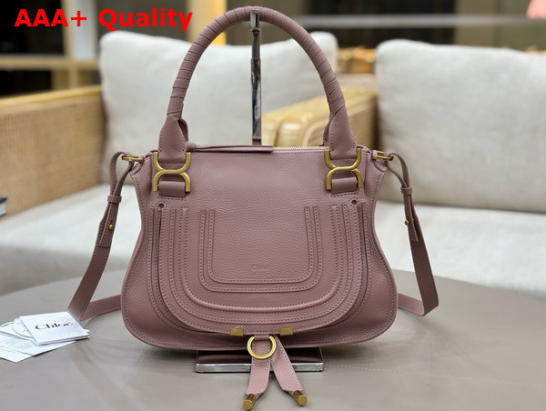 Chloe Small Marcie Bag in Woodrose Grained Leather Replica