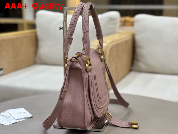 Chloe Small Marcie Bag in Woodrose Grained Leather Replica