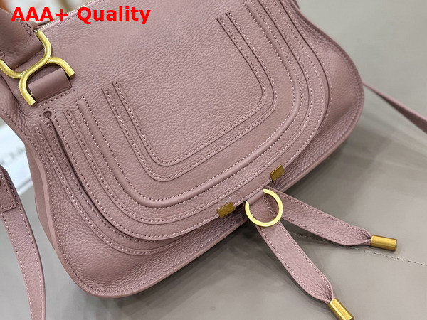 Chloe Small Marcie Bag in Woodrose Grained Leather Replica