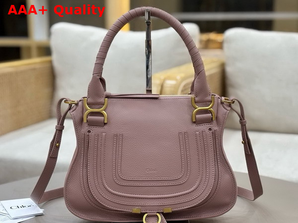 Chloe Small Marcie Bag in Woodrose Grained Leather Replica