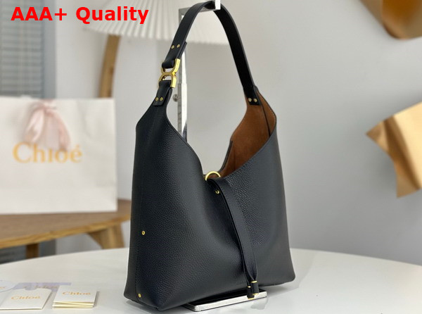 Chloe Small Marcie Hobo Bag in Grained Leather Black Replica