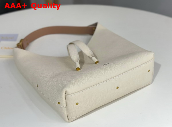 Chloe Small Marcie Hobo Bag in Grained Leather Misty Ivory Replica