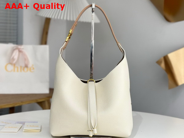 Chloe Small Marcie Hobo Bag in Grained Leather Misty Ivory Replica