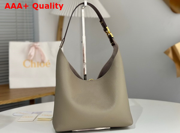 Chloe Small Marcie Hobo Bag in Grained Leather Motty Grey Replica