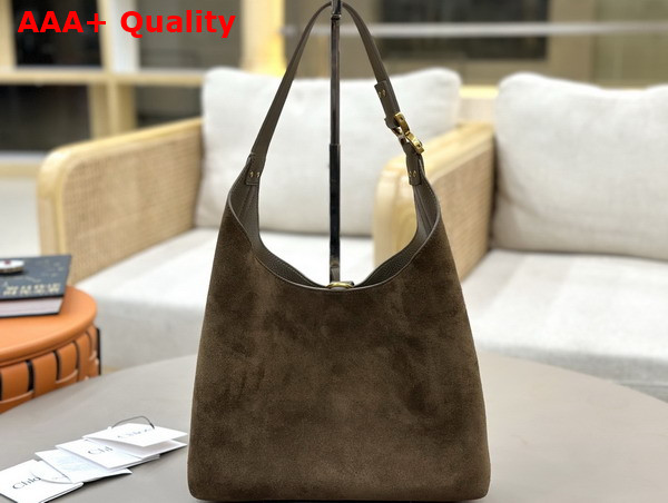 Chloe Small Marcie Hobo Bag in Suede Leather Flannel Grey Replica