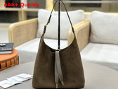 Chloe Small Marcie Hobo Bag in Suede Leather Flannel Grey Replica