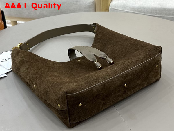 Chloe Small Marcie Hobo Bag in Suede Leather Flannel Grey Replica