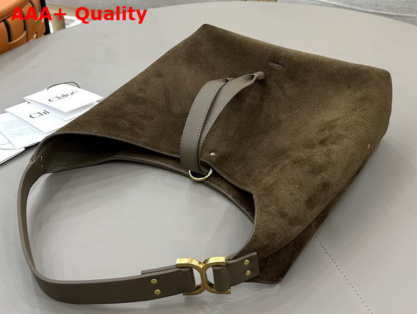 Chloe Small Marcie Hobo Bag in Suede Leather Flannel Grey Replica