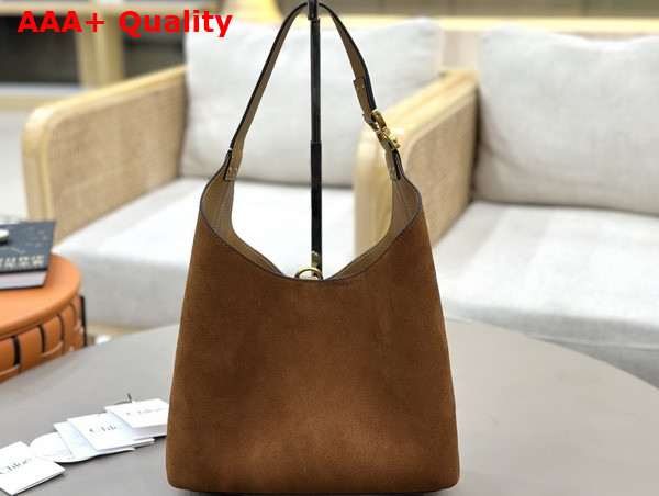 Chloe Small Marcie Hobo Bag in Suede Leather Gold and Khaki Replica