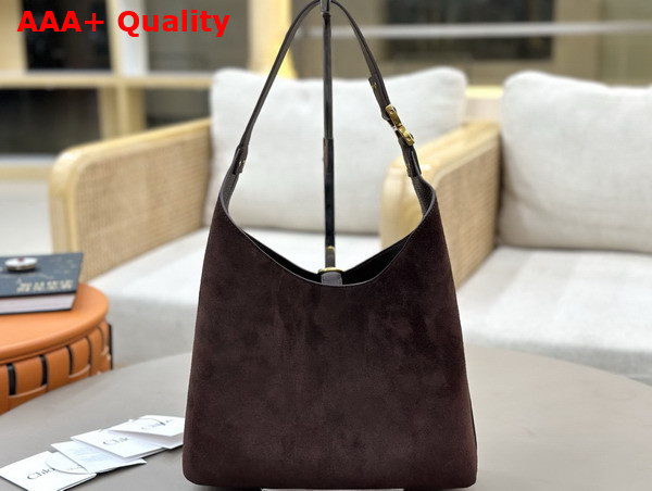 Chloe Small Marcie Hobo Bag in Suede Leather Kohl Brown Replica