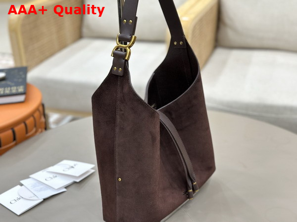 Chloe Small Marcie Hobo Bag in Suede Leather Kohl Brown Replica